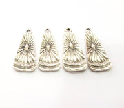 8 Silver Charms Antique Silver Plated Metal (28x12mm) G11984