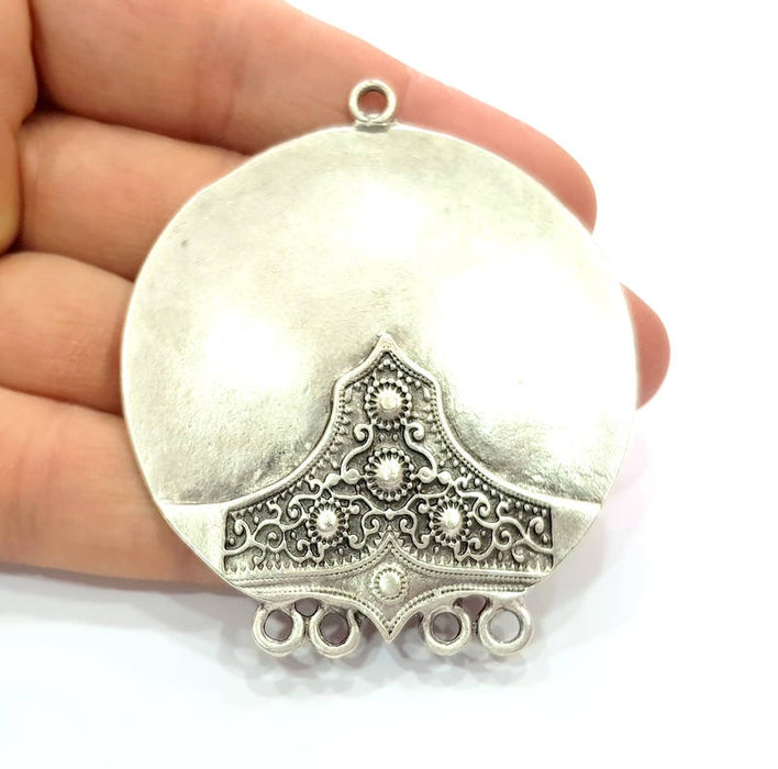 Silver Pendant Antique Silver Plated Metal (57mm) G11985