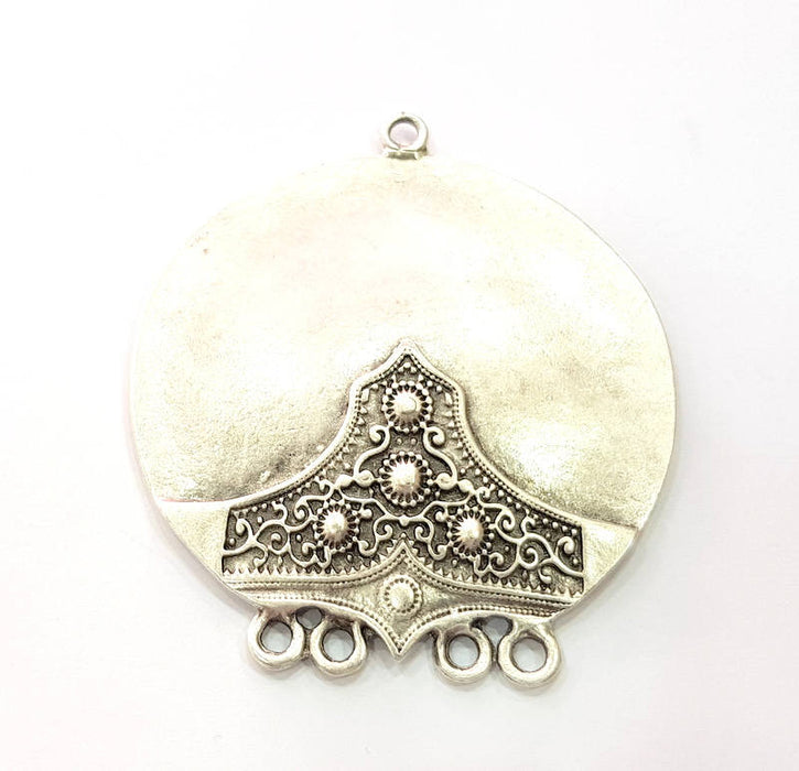 Silver Pendant Antique Silver Plated Metal (57mm) G11985