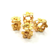 4 Raw Brass Flower Rondelle 10x8 mm G11986
