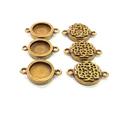 6 Antique Bronze Connector Pendant Blank inlay Blank Mosaic Blank Resin Blank Bezel Base Setting Mountings (12mm blank) G11993
