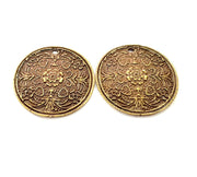 2 Antique Bronze Pendant Antique Bronze Plated Metal ( 36mm) G11999