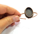Copper Bracelet Blanks Bangle Blanks Cuff Blanks Adjustable Bracelet Blank Antique Copper Plated Brass (24x17mm Blanks ) G12014