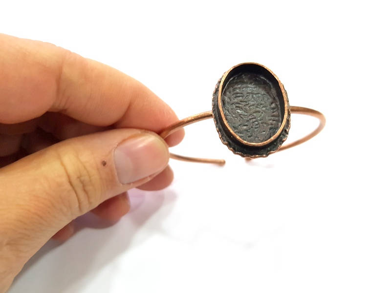 Copper Bracelet Blanks Bangle Blanks Cuff Blanks Adjustable Bracelet Blank Antique Copper Plated Brass (24x17mm Blanks ) G12014