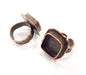 Copper Ring Settings inlay Ring Blank Mosaic Ring Bezel Base Cabochon Mountings (14 mm blank ) Antique Copper Plated Brass G12018