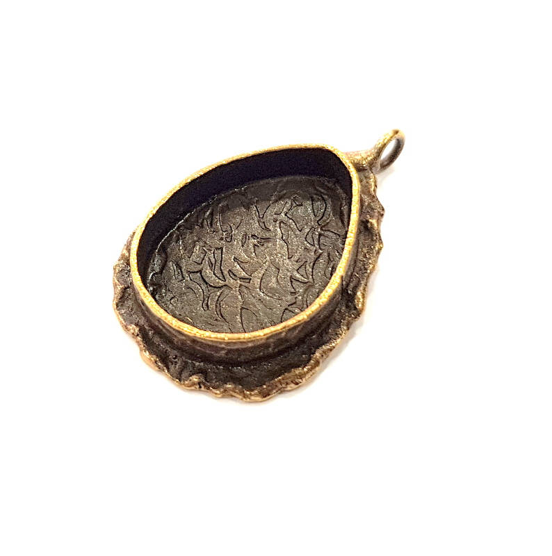 Antique Bronze Pendant Blank inlay Blank Mosaic Blank Resin Blank Bezel Base Mounting Antique Bronze Plated Brass ( 20x15mm blank) G12022