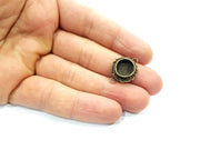 Antique Bronze Connector Pendant Blank inlay Blank Mosaic Blank Resin Bezel Base Mounting Antique Bronze Plated Brass (10mm blank) G12030