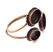 Copper Bracelet Blanks Bangle Blanks Cuff Blanks Adjustable Bracelet Blank Antique Copper Plated Brass (25x18mm+18x13mm Blanks ) G12031