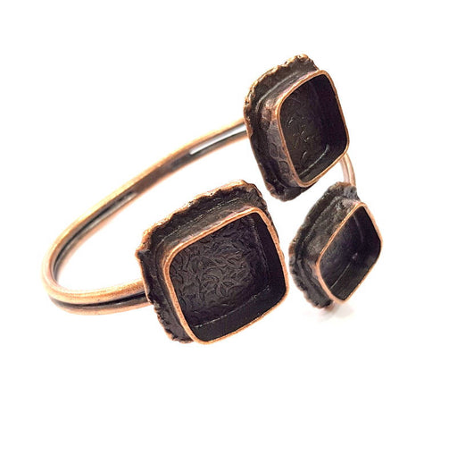 Copper Bracelet Blanks Bangle Blanks Cuff Blanks Adjustable Bracelet Blank Antique Copper Plated Brass (18mm+14mm Blanks ) G12032