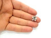 10 Butterfly Charm Silver Charms Antique Silver Plated Metal (14x13mm) G12813