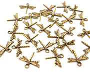 30 Dragonfly Charm Antique Bronze Charm Antique Bronze Plated Metal  (19x15mm) G12828