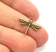 30 Dragonfly Charm Antique Bronze Charm Antique Bronze Plated Metal  (19x15mm) G12828