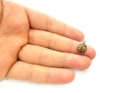 20 Ladybug Charm Antique Bronze Charm Antique Bronze Plated Metal  (15x10mm) G12829
