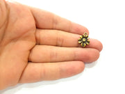 10 Flower  Charm Antique Bronze Charm Antique Bronze Plated Metal  (17x10mm) G12832