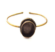 Bangle Blanks Antique Bronze Bracelet Blanks Cuff Blanks Adjustable Bracelet Blank Antique Bronze Plated Brass (23x17mm Blanks) G12844