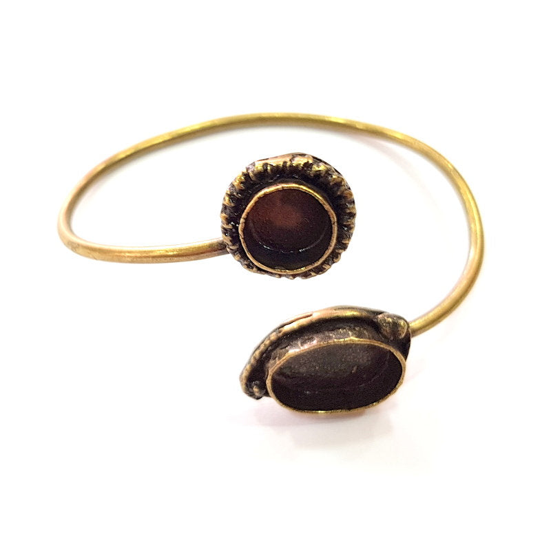 Bangle Blanks Antique Bronze Bracelet Blanks Cuff Blanks Adjustable Bracelet Antique Bronze Plated Brass (18x13mm and 10mm Blanks) G12856