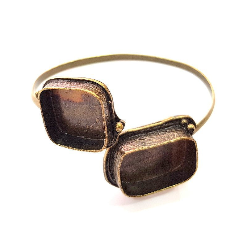 Bangle Blanks Antique Bronze Bracelet Blanks Cuff Blanks Adjustable Bracelet Antique Bronze Plated Brass (25x18mm and 20x20mm Blanks) G12862