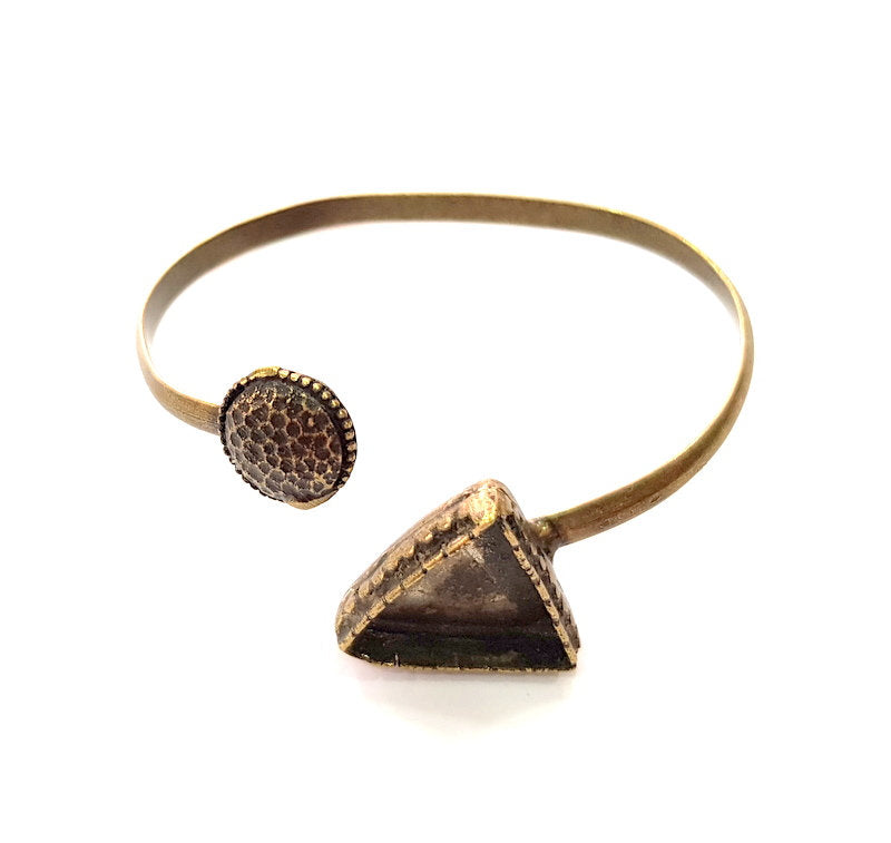 Bangle Blanks Antique Bronze Bracelet Blanks Cuff Blanks Adjustable Bracelet Blank Antique Bronze Plated Brass (18x18mm Blanks) G12870