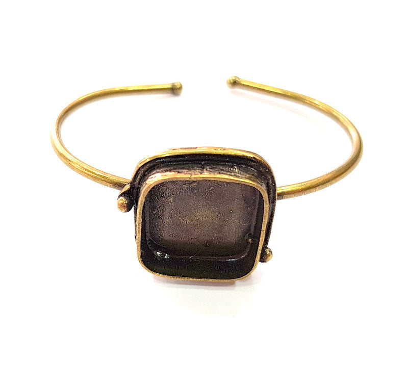 Bangle Blanks Antique Bronze Bracelet Blanks Cuff Blanks Adjustable Bracelet Blank Antique Bronze Plated Brass (20x20mm Blanks) G12872