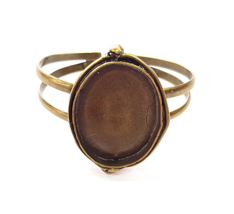 Bangle Blanks Antique Bronze Bracelet Blanks Cuff Blanks Adjustable Bracelet Blank Antique Bronze Plated Brass (40x30mm Blanks) G12884