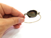 Bangle Blanks Antique Bronze Bracelet Blanks Cuff Blanks Adjustable Bracelet Blank Antique Bronze Plated Brass (25x18mm Blanks) G12886