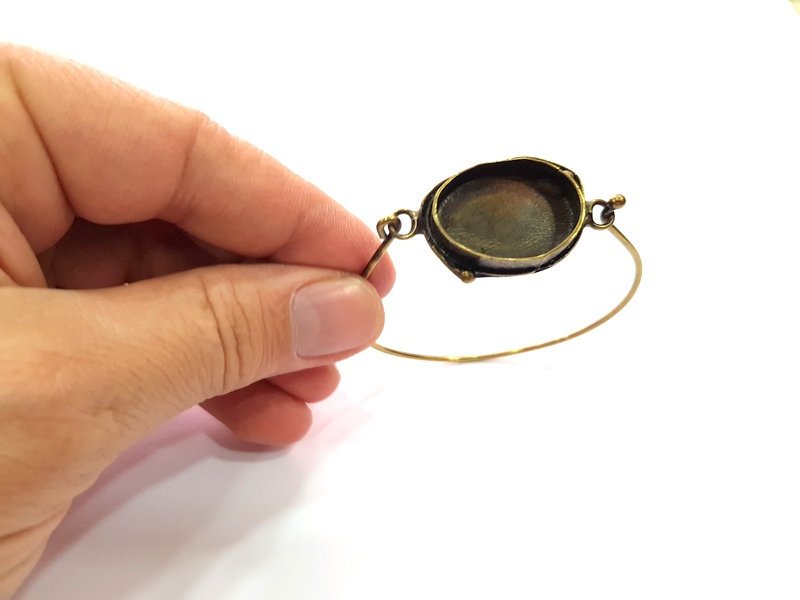 Bangle Blanks Antique Bronze Bracelet Blanks Cuff Blanks Adjustable Bracelet Blank Antique Bronze Plated Brass (25x18mm Blanks) G12886