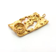 Raw Brass Pendant Blank Mosaic Base Blank inlay Blank Necklace Blank Resin Blank Mountings Cabochon Bezel Base  (10mm blank) G12891