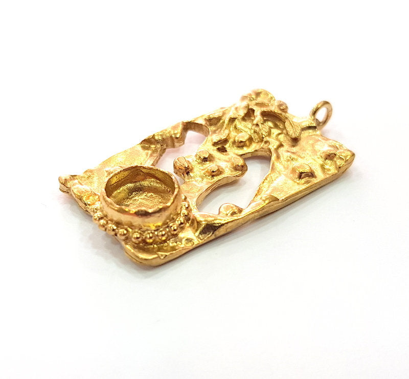 Raw Brass Pendant Blank Mosaic Base Blank inlay Blank Necklace Blank Resin Blank Mountings Cabochon Bezel Base  (10mm blank) G12891