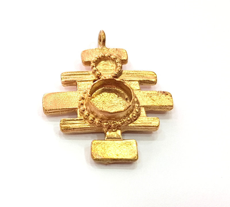 Raw Brass Pendant Blank Mosaic Base Blank inlay Blank Necklace Blank Resin Blank Mountings Cabochon Bezel Base  (10mm blank) G12893