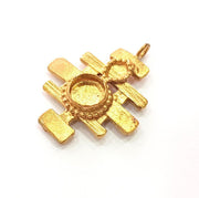 Raw Brass Pendant Blank Mosaic Base Blank inlay Blank Necklace Blank Resin Blank Mountings Cabochon Bezel Base  (10mm blank) G12893
