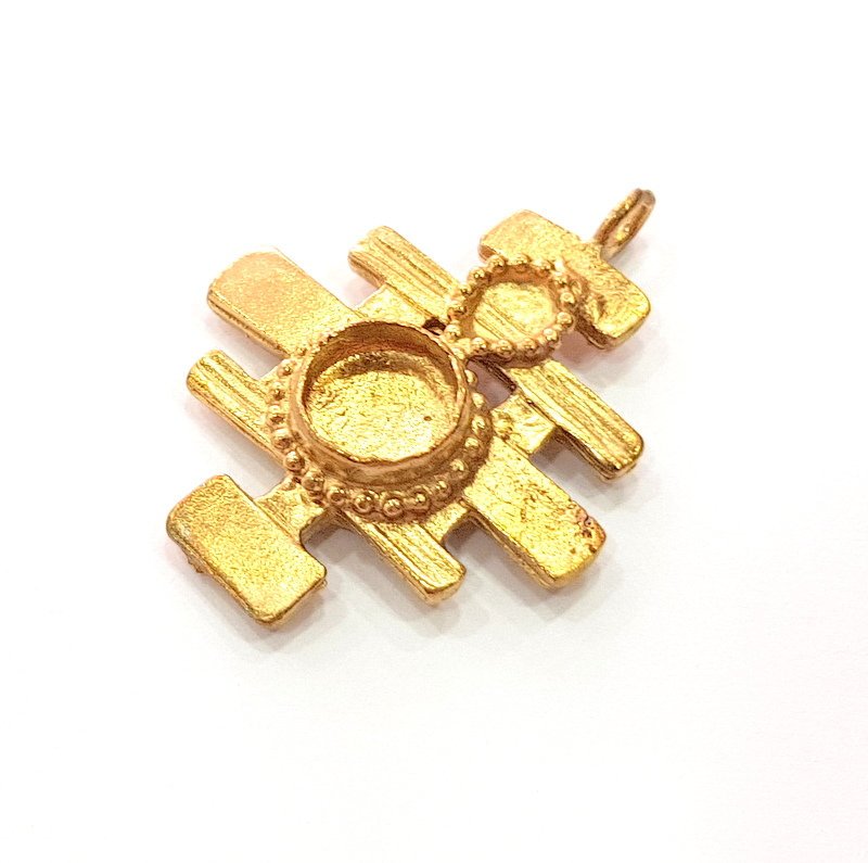 Raw Brass Pendant Blank Mosaic Base Blank inlay Blank Necklace Blank Resin Blank Mountings Cabochon Bezel Base  (10mm blank) G12893