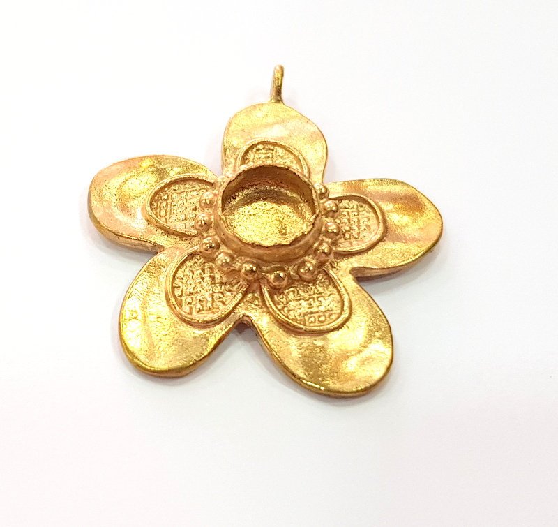 Raw Brass Pendant Blank Mosaic Base Blank inlay Blank Necklace Blank Resin Blank Mountings Cabochon Bezel Base  (10mm blank) G12894