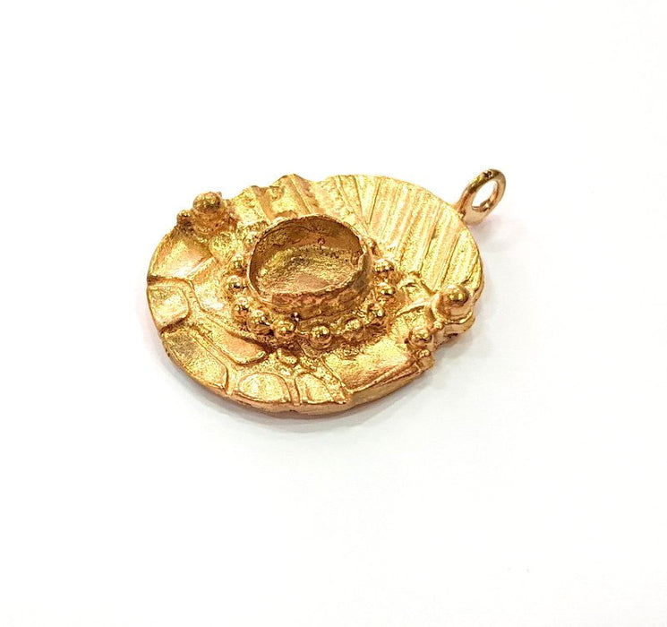 Raw Brass Pendant Blank Mosaic Base Blank inlay Blank Necklace Blank Resin Blank Mountings Cabochon Bezel Base  (10mm blank) G12895