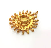 Raw Brass Pendant Blank Mosaic Base Blank inlay Blank Necklace Blank Resin Blank Mountings Cabochon Bezel Base  (10mm blank) G12897