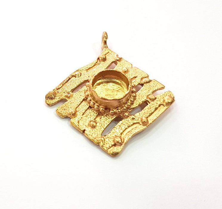 Raw Brass Pendant Blank Mosaic Base Blank inlay Blank Necklace Blank Resin Blank Mountings Cabochon Bezel Base  (10mm blank) G12898