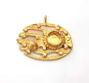 Raw Brass Pendant Blank Mosaic Base Blank inlay Blank Necklace Blank Resin Blank Mountings Cabochon Bezel Base  (10mm blank) G12899