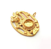 Raw Brass Pendant Blank Mosaic Base Blank inlay Blank Necklace Blank Resin Blank Mountings Cabochon Bezel Base  (10mm blank) G12899