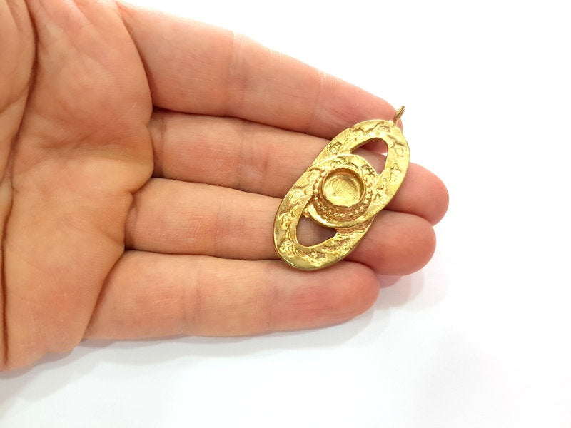 Raw Brass Pendant Blank Mosaic Base Blank inlay Blank Necklace Blank Resin Blank Mountings Cabochon Bezel Base  (10mm blank) G12901