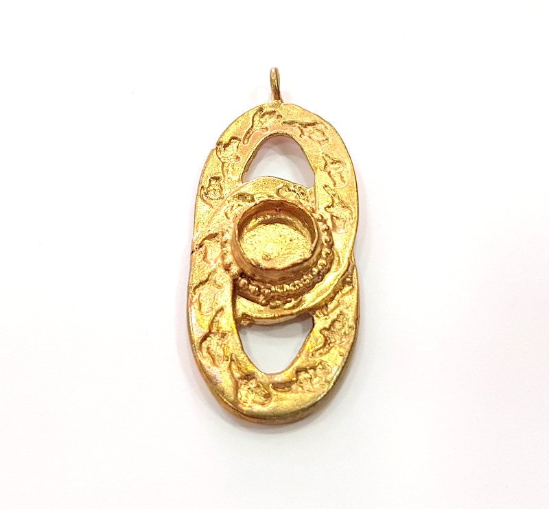 Raw Brass Pendant Blank Mosaic Base Blank inlay Blank Necklace Blank Resin Blank Mountings Cabochon Bezel Base  (10mm blank) G12901