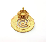 Raw Brass Pendant Blank Mosaic Base Blank inlay Blank Necklace Blank Resin Blank Mountings Cabochon Bezel Base  (10mm blank) G12902