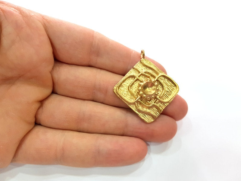 Raw Brass Pendant Blank Mosaic Base Blank inlay Blank Necklace Blank Resin Blank Mountings Cabochon Bezel Base  (6mm blank) G12904