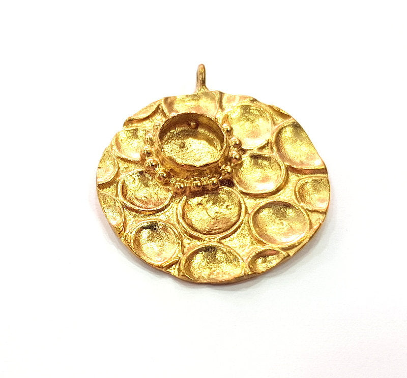 Raw Brass Pendant Blank Mosaic Base Blank inlay Blank Necklace Blank Resin Blank Mountings Cabochon Bezel Base  (10mm blank) G12905