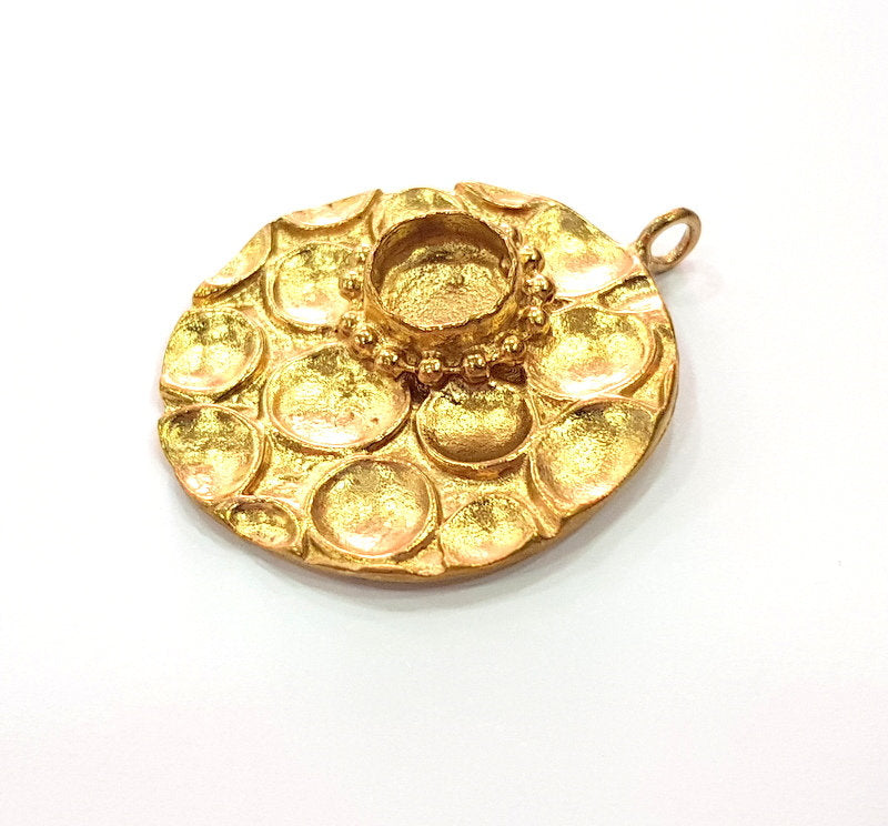 Raw Brass Pendant Blank Mosaic Base Blank inlay Blank Necklace Blank Resin Blank Mountings Cabochon Bezel Base  (10mm blank) G12905