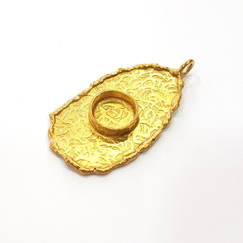 Raw Brass Pendant Blank Mosaic Base Blank inlay Blank Necklace Blank Resin Blank Mountings Cabochon Bezel Base  (10mm blank) G12907