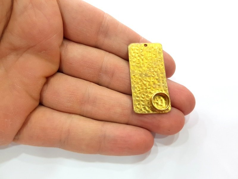 Raw Brass Pendant Blank Mosaic Base Blank inlay Blank Necklace Blank Resin Blank Mountings Cabochon Bezel Base  (10mm blank) G12908