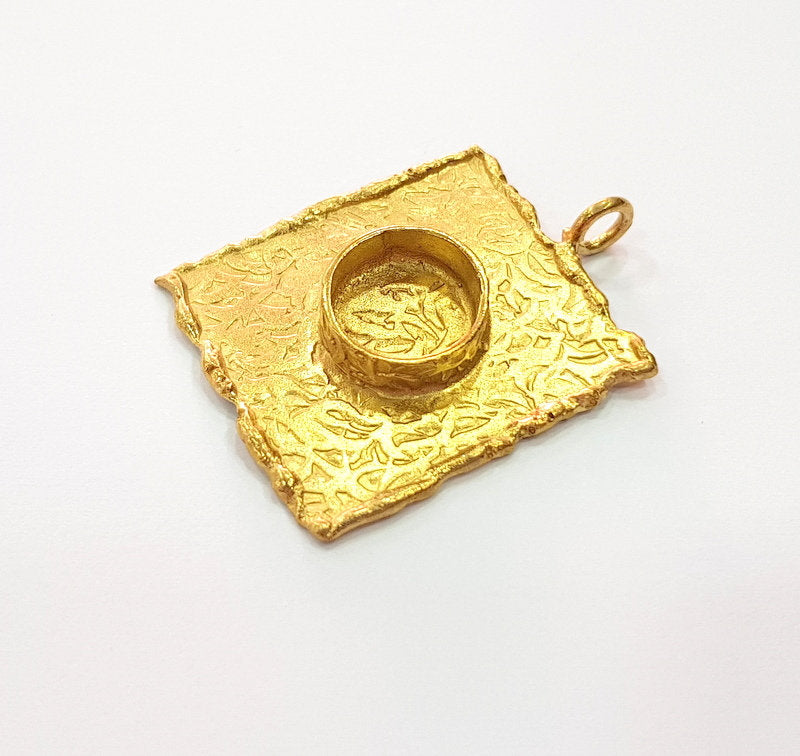 Raw Brass Pendant Blank Mosaic Base Blank inlay Blank Necklace Blank Resin Blank Mountings Cabochon Bezel Base  (10mm blank) G12911