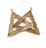 Hammered Triangle Charm Antique Bronze Connector Antique Bronze Plated Brass (71x42mm) G12048