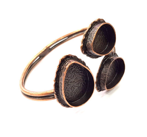 Copper Bracelet Blanks Bangle Blanks Cuff Blanks Adjustable Bracelet Blank Antique Copper Plated Brass (25x18mm+20x15mm Blanks ) G12054