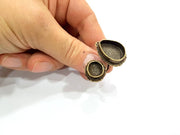 Antique Bronze Ring Blank Ring Setting inlay Blank Mosaic Bezel Base Cabochon Mountings (20x15mm+10mm ) Antique Bronze Plated Brass G12058