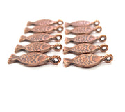 10 Fish Charm Antique Copper Charm Antique Copper Plated Metal (21x8mm) G12067
